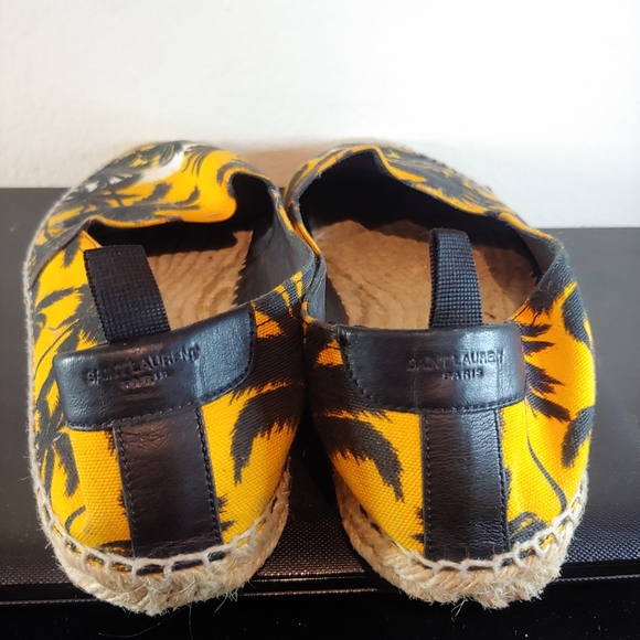 $475 YSL YVES SAINT LAURENT PALM TREE ESPADRILLE FLAT SHOES Sz 41 Us 8 - Picture 4 of 8